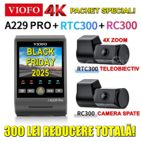 VIOFO A229 Pro Trio GPS PACHET SPECIAL: Camera față 4K + Camera teleobiectiv 2K + Camera spate Full HD VIOFO A229 Pro Trio GPS PACHET SPECIAL: Camera față 4K + Camera teleobiectiv 2K + Camera spate Full HD