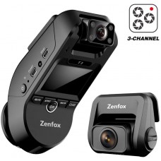 Zenfox T3 TRIO - Cameră auto DVR Quad HD Triplă - faţă, spate şi interior - cu senzori de imagine SONY