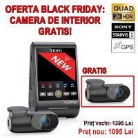 VIOFO A229 Plus Trio GPS Cameră auto DVR triplă Quad HD 2K HDR Wi-Fi cu senzori de imagine Sony VIOFO A229 Plus Trio GPS Cameră auto DVR triplă Quad HD 2K HDR Wi-Fi cu senzori de imagine Sony