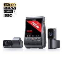 VIOFO A329T TRIO Teleobiectiv Cameră auto DVR triplă Ultra HD 4K - HDR - Wi-Fi - SSD cu senzori de imagine Sony